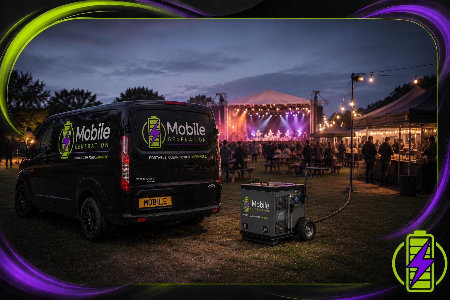 Mobile Generation temporary power supporting a live outdoor event